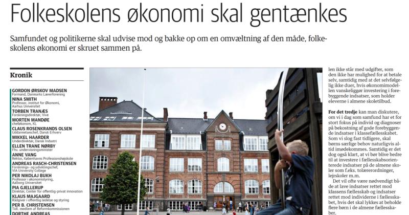 Folkeskolens økonomi skal gentænkes